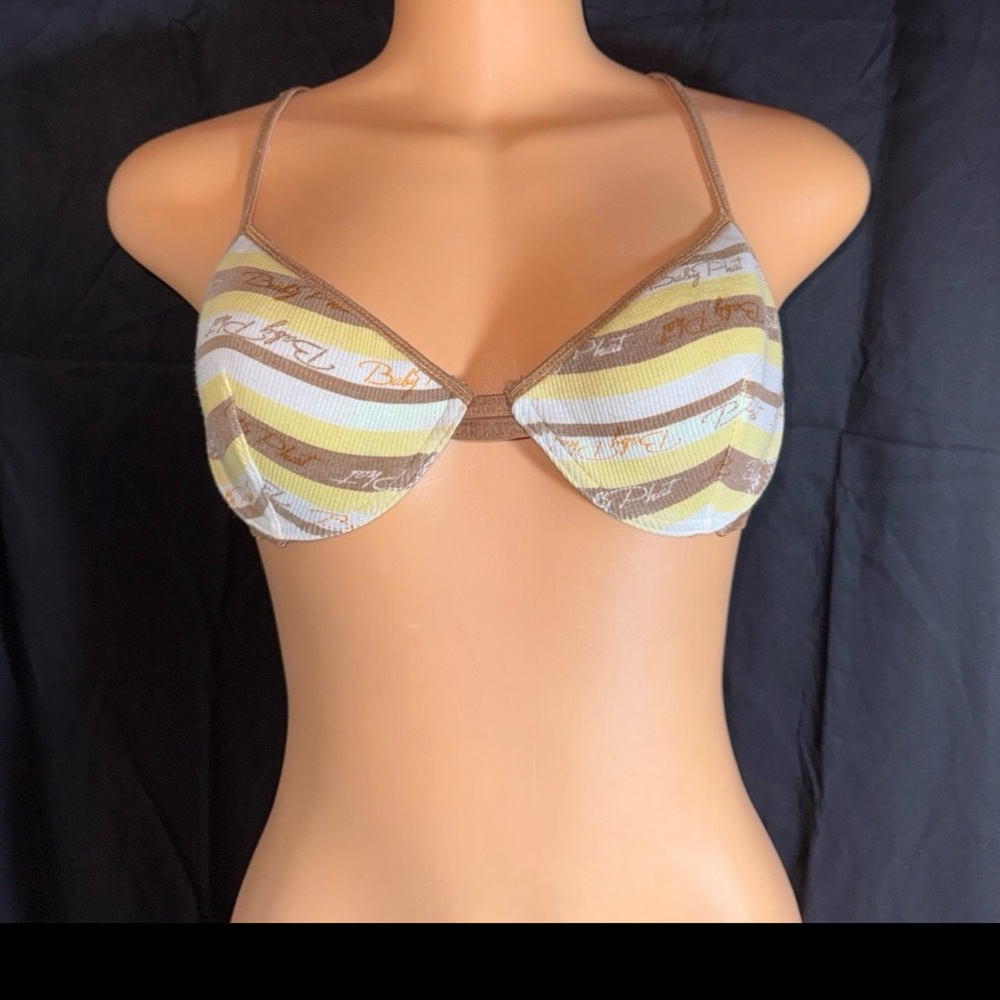 Striped Brown and Yellow Women's baby phat Bra
